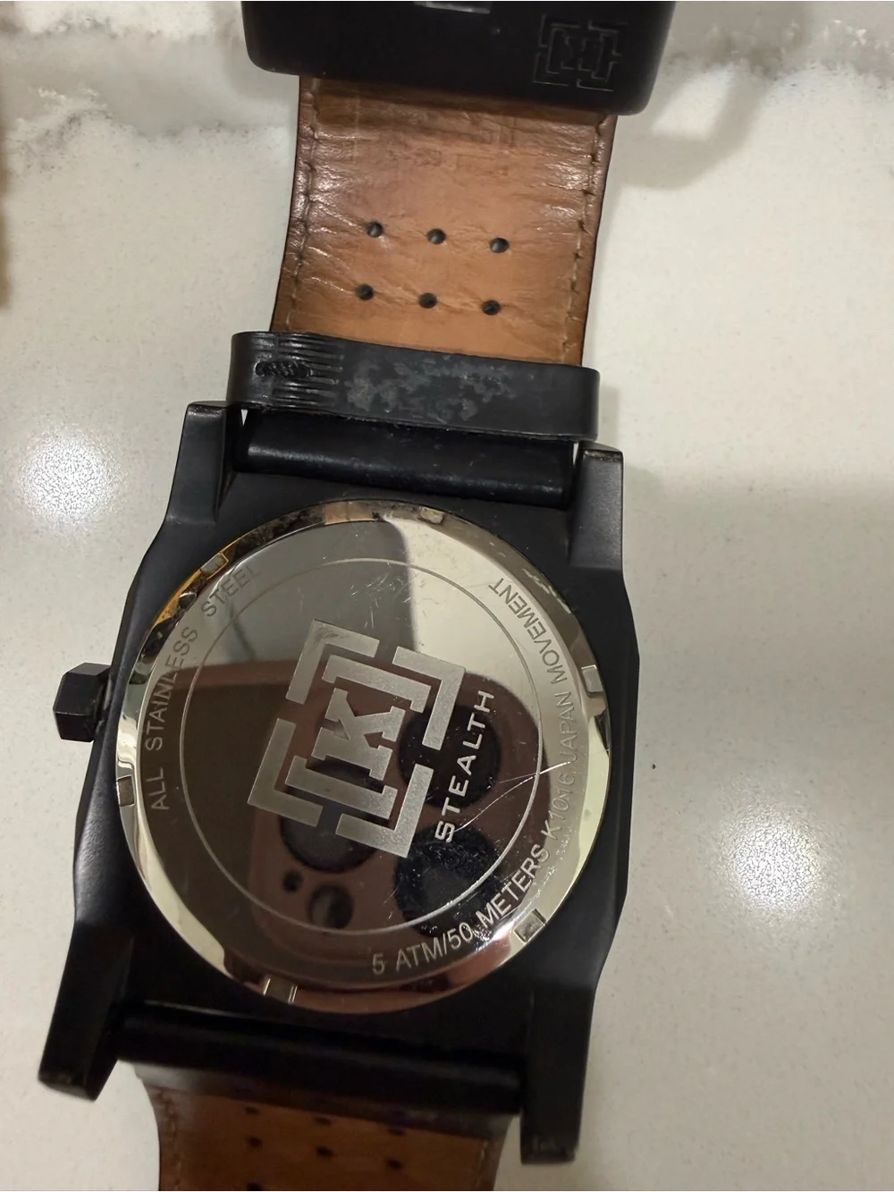 Sleek All-Black Square Dial Watch